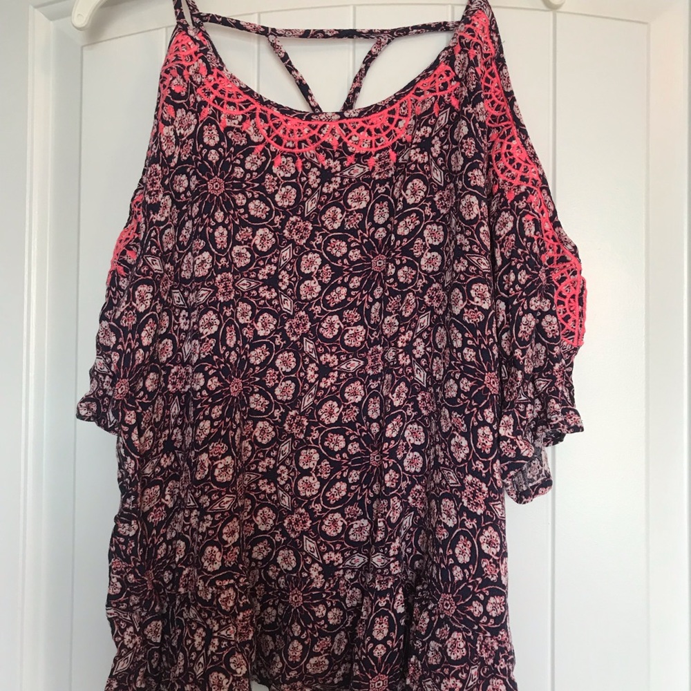 Pink and navy top